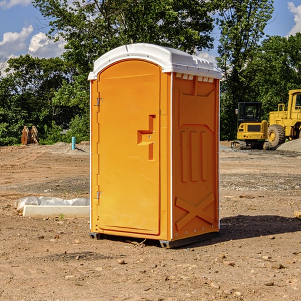 how often are the portable restrooms cleaned and serviced during a rental period in Bois D Arc